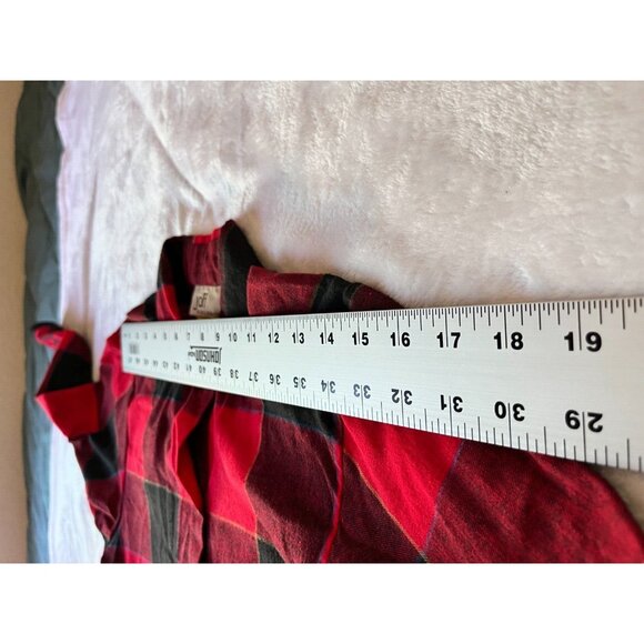 Jaff By Carol Anderson Womens Red Black Plaid Button Up Flannel Shirt Size 5-6 - Picture 5 of 7